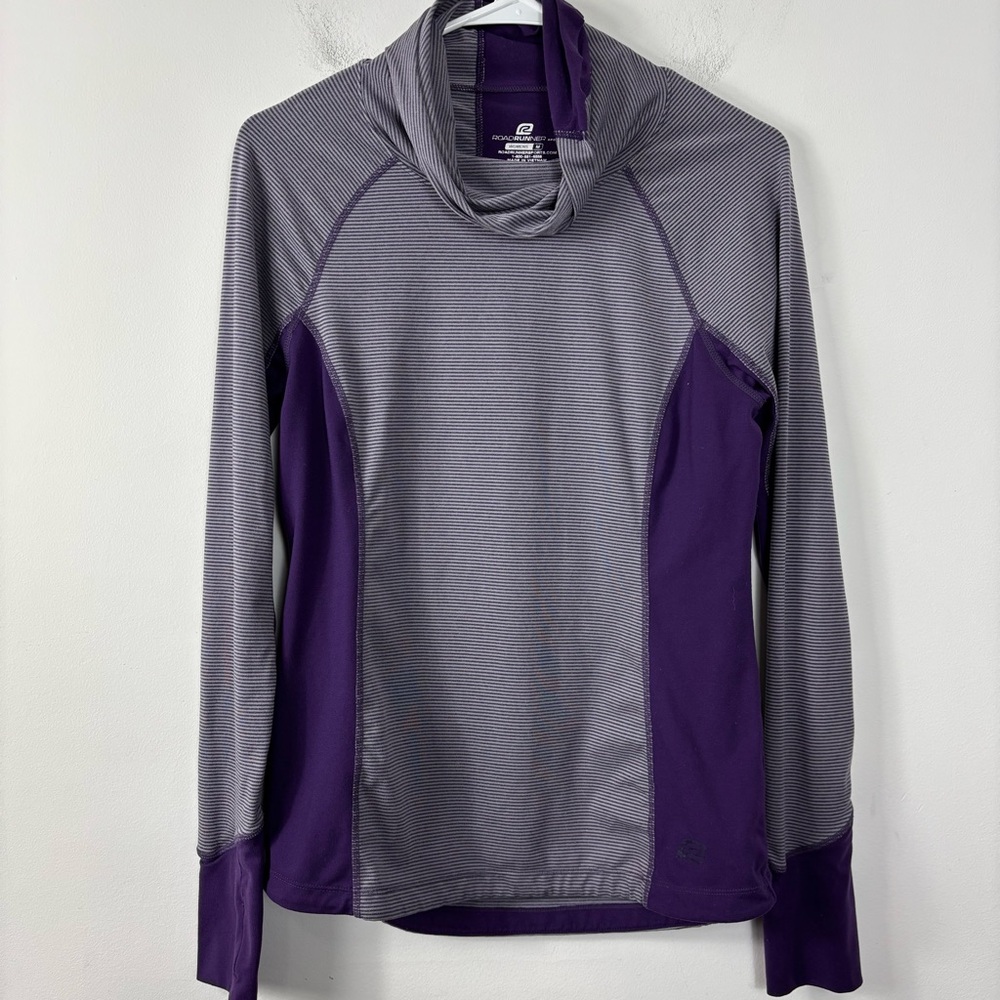 Road Runner Long Sleeve Womens M Cowl Neck Thumb Holes Running Gym Workout